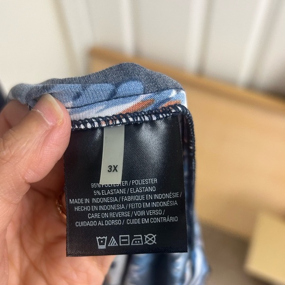 NWT Tahari Maxi MSRP $200 Dress Blue Print Zipper Front Size 3X - Picture 5 of 5